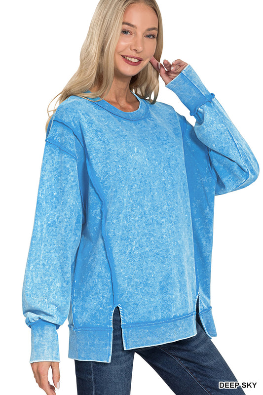 French Terry exposed seam sweatshirt