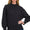 Mock neck exposed seam sweater- black