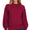 Mock neck exposed seam sweater- Cabernet