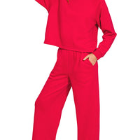 Sweatshirt top & pant set - red