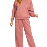 Scuba pullover + pant set - winter rose