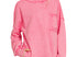 Acid Wash Raw Edge Pocket Pullover - fushia