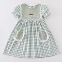Sage He is risen girls dress
