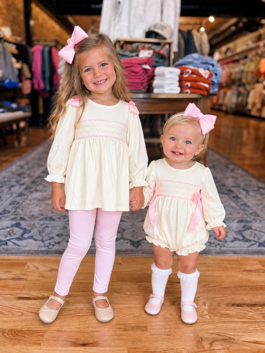 Yellow smocked pant set