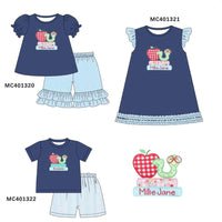 Appliqué boys back to school set