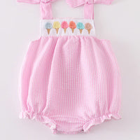 Pink Ice Cream French knot girl bubble