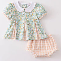 Green floral baby bloomer