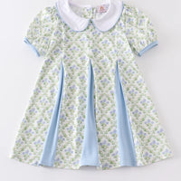 Blue floral girls dress