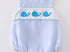 Blue whale embroidered boys bubble