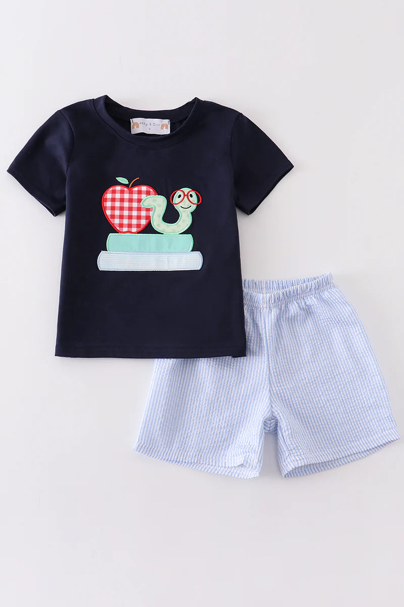 Appliqué boys back to school set