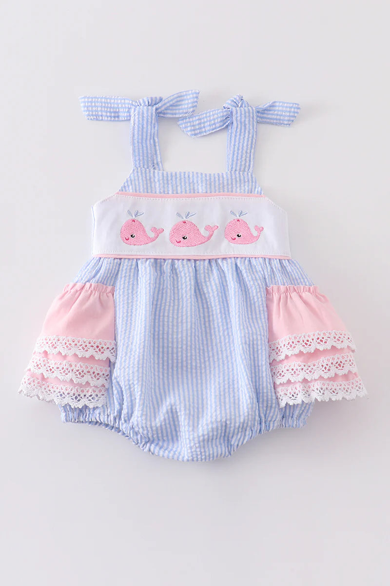 Pink whale girls bubble