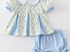 Blue floral baby bloomer