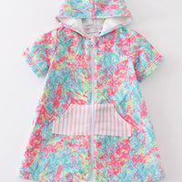 Floral girls swim cover up
