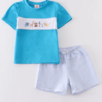Zoo animal boys short set