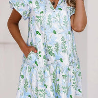 Green floral dress