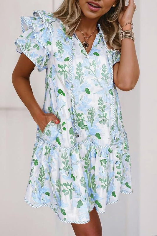 Green floral dress