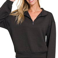 Quarterzip pullover- black
