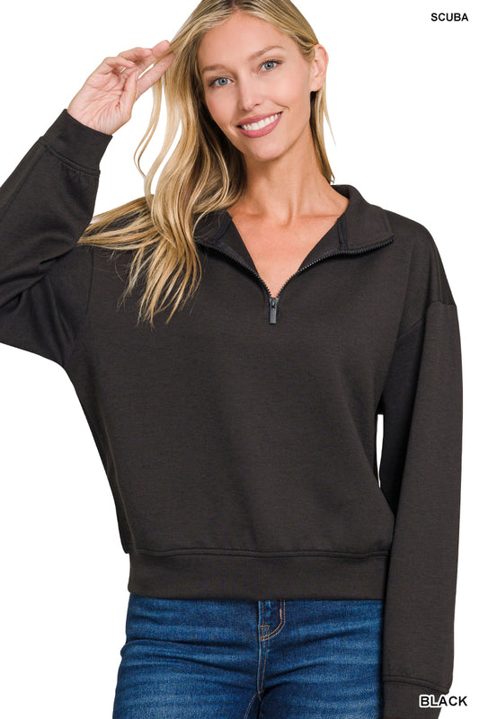 Quarterzip pullover- black