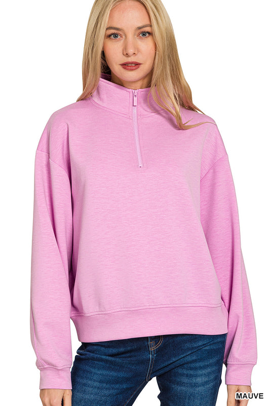 Quarterzip pullover- mauve