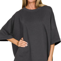 Scuba round top with side slits-black