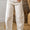 Khaki striped barrel jeans