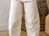 Khaki striped barrel jeans