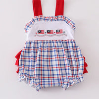 Patriotic flag girls bubble