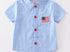Blue patriotic flag Swiss dot shirt