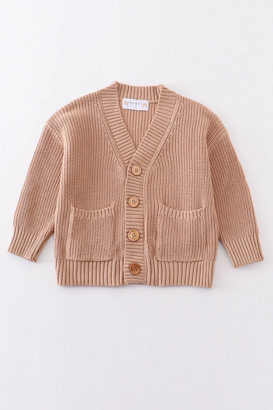 Coffee pocket cardigan sweater