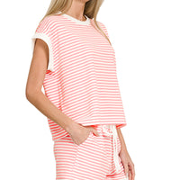 Striped pink  short set