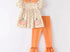 Orange floral pumpkin pant set