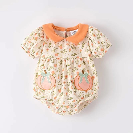Orange floral pumpkin bubble