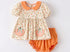 Orange floral pumpkin bloomer set