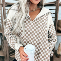 Checkered Quarterzip pullover