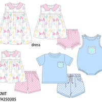 Boys blue plaid short set