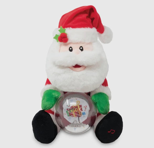 Snowglobe Santa singing dancing