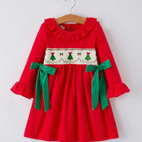 Christmas tree smock dress