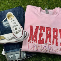 Merry Christmas spangled crewneck