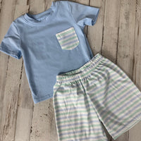 Boys striped short set