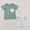 Green plaid boys short set