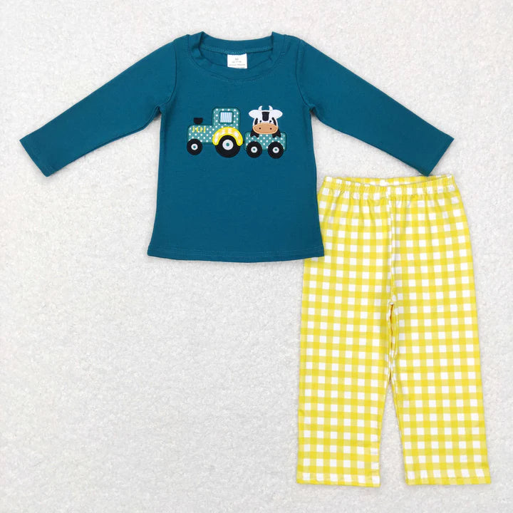 Tractor cow boys pant set