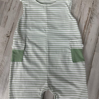 Green striped romper