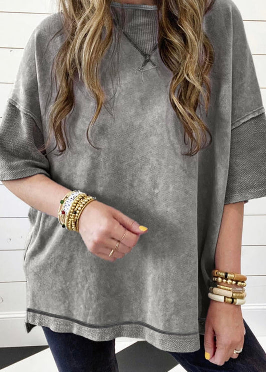 Mineral wash oversized tee- charcoal