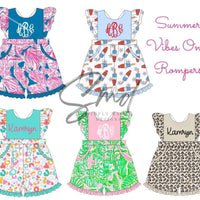 Summer Vibes- green/pink Lilly - embroidered