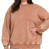 Acid wash pullover plus- rust