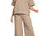 Ribbed short sleeve pant set - cocoa