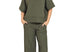 Ribbed short sleeve pant set - olive