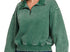 Acid wash dark green quarterzip