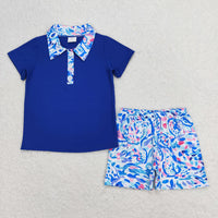 Sea grass boys short set