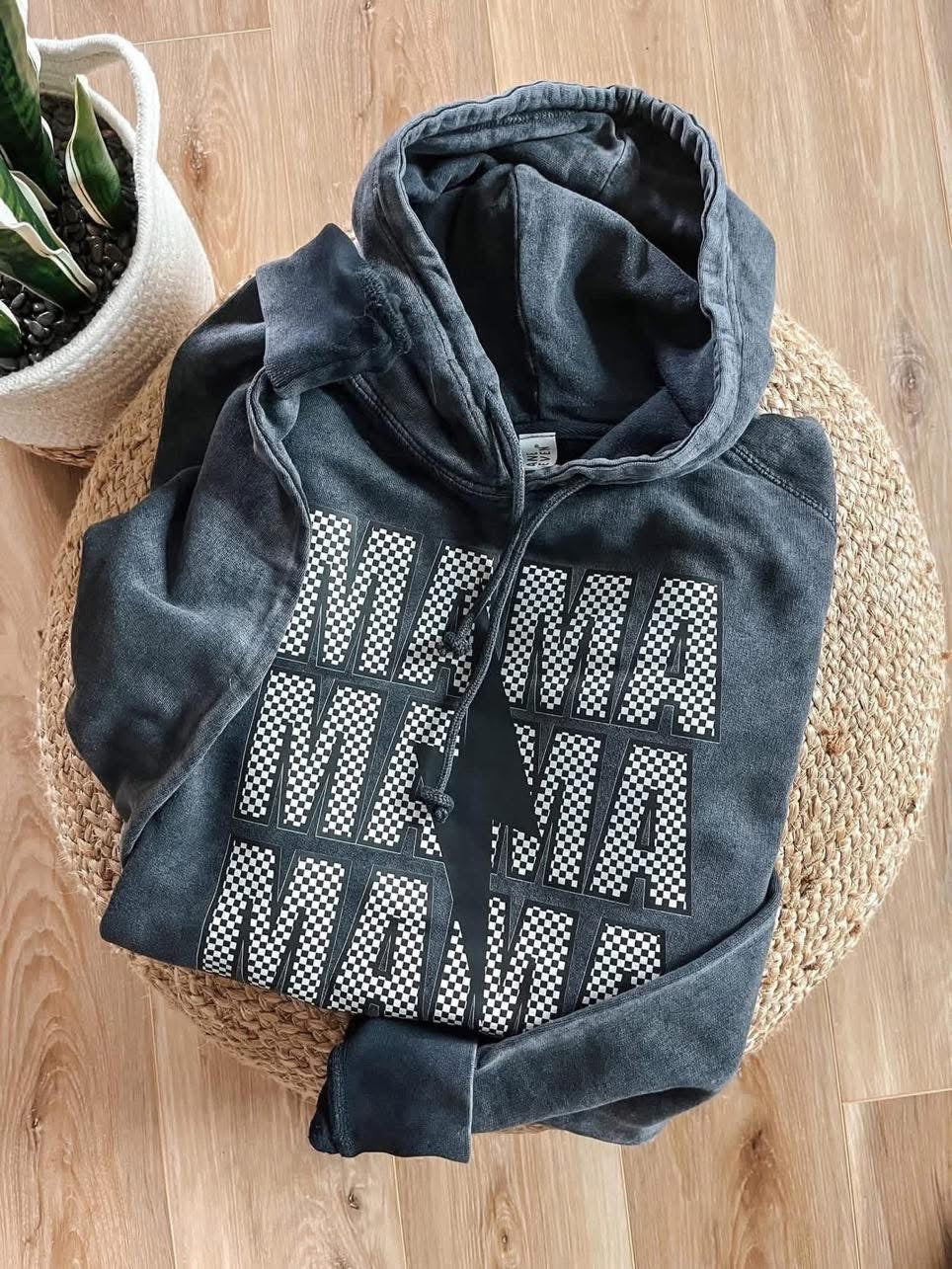 MAMA checkered hoodie
